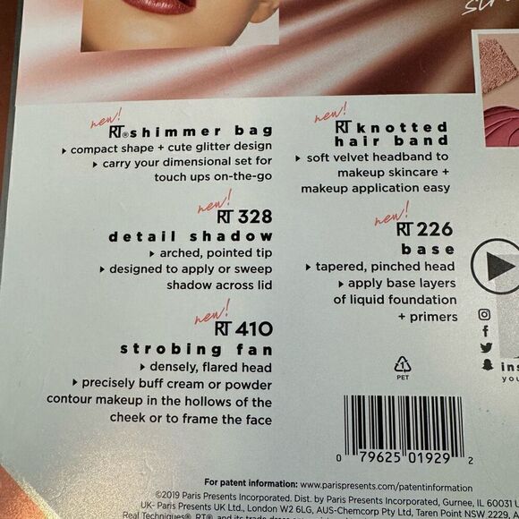 Real Techniques Limited Edition Studded Glam Makeup Brush Set 5 Piece New In Box - Picture 4 of 7